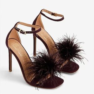 Feather Toe Heeled Sandals
